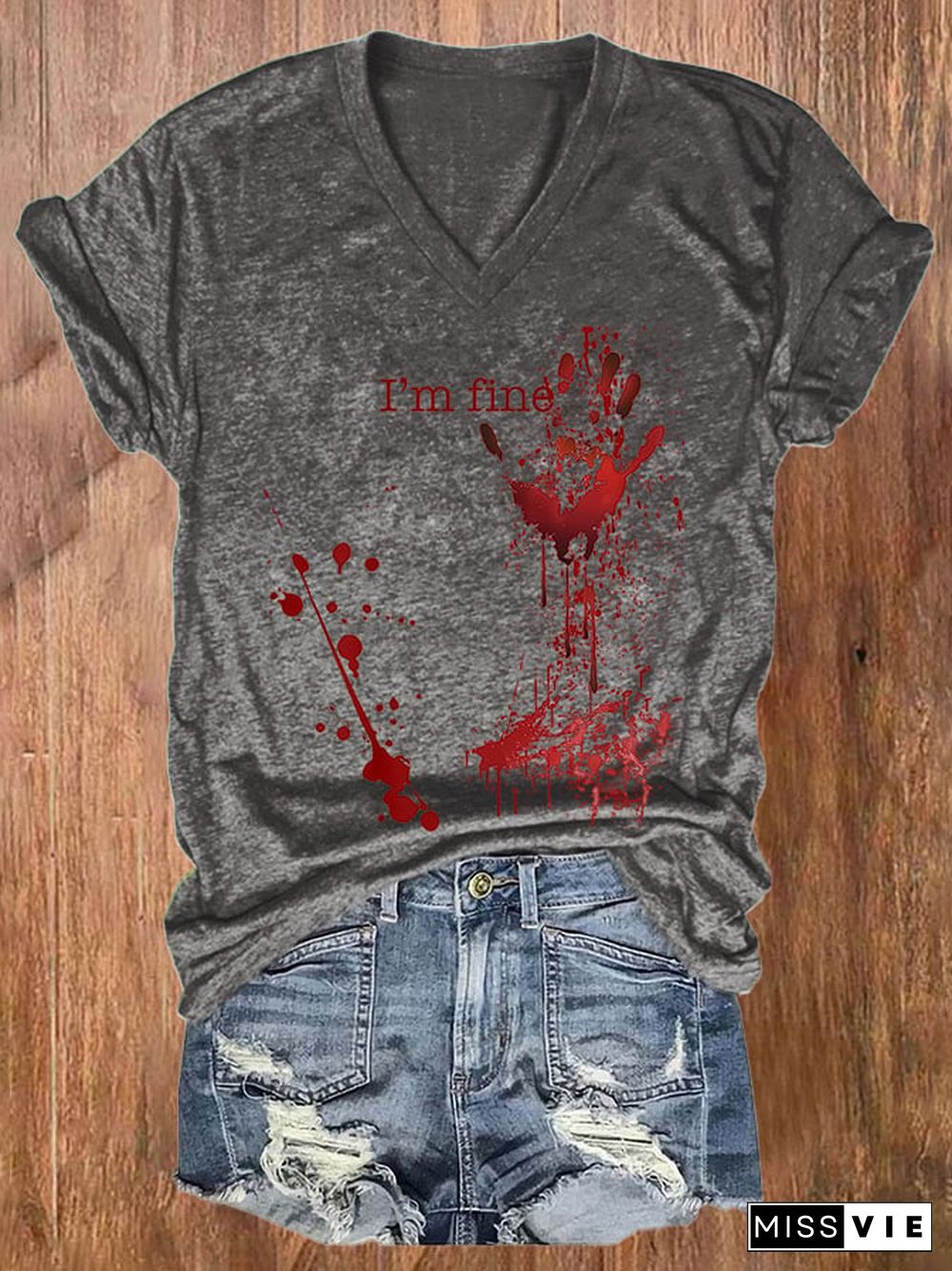 I'M Fine Print Short Sleeve T-Shirt