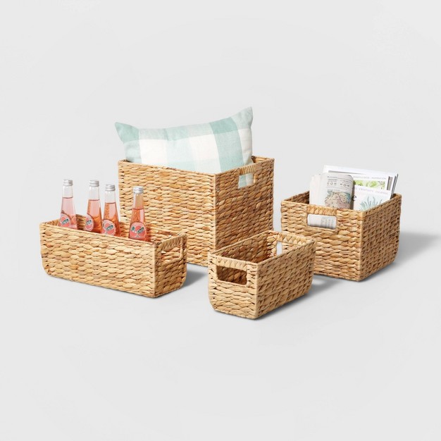 Woven Water Hyacinth Milk Crate