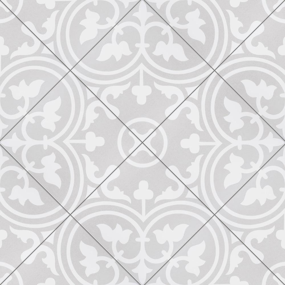 Merola Tile Arte Soft Grey 9-34 in. x 9-34 in. Porcelain Floor and Wall Tile (10.88 sq.ft.Case) FCD10ASG