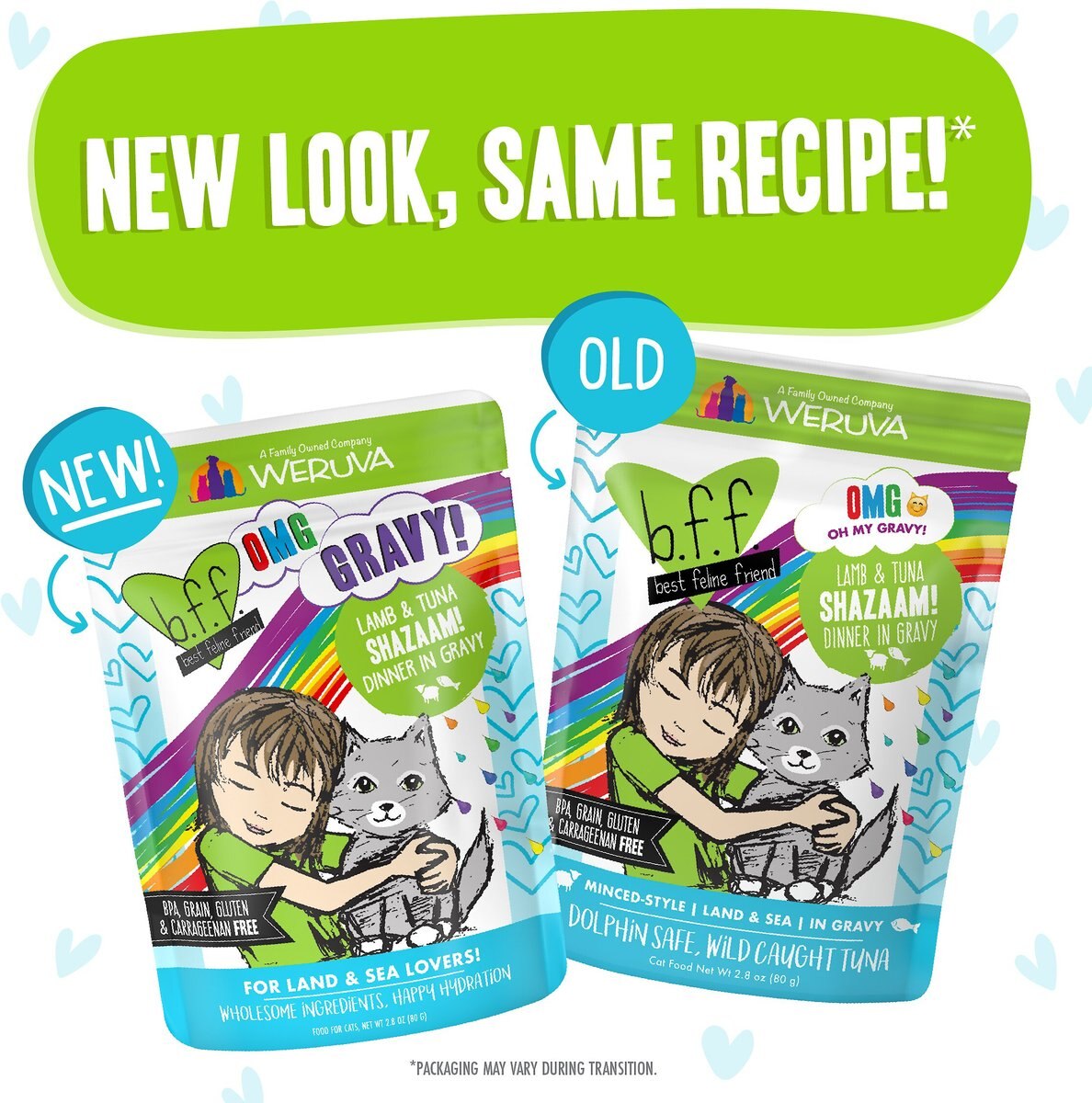 BFF OMG Shazaam! Lamb and Tuna Dinner in Gravy Grain-Free Cat Food Pouches