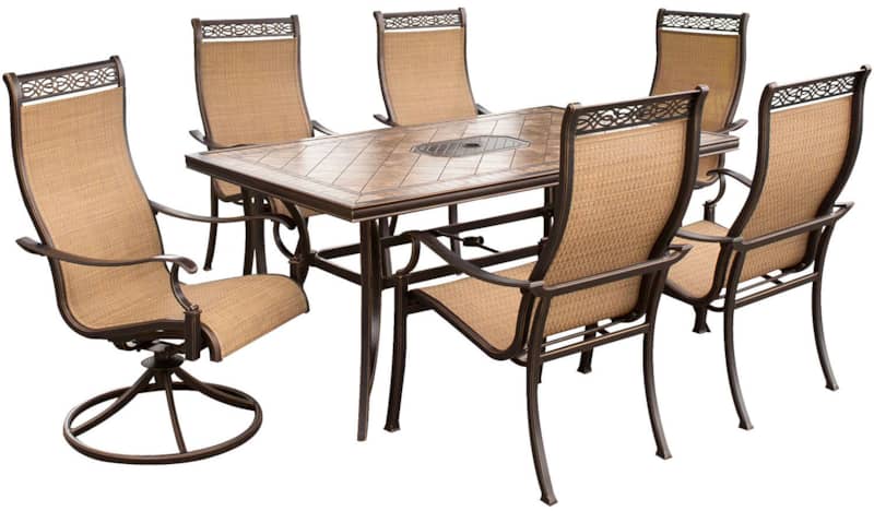 Hanover Brown 7-Piece Outdoor Dining Set