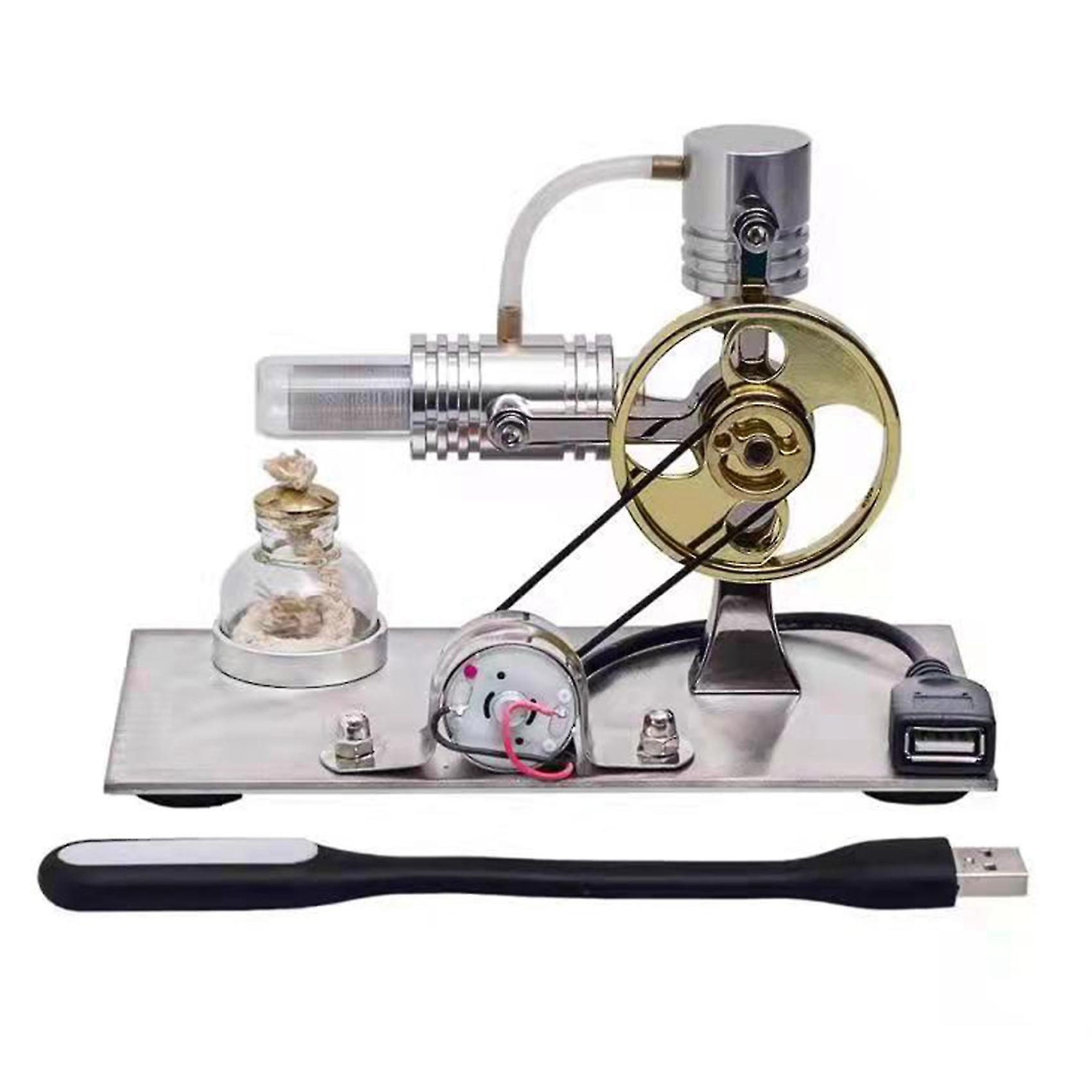 L-shape Stirling Engine Model With Usb Connector And Night Light，stirling Engine Model Educational