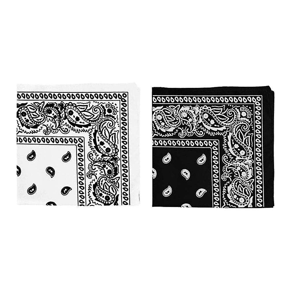 2 Pack Unisex Cotton Paisley Bandana Cowboy Head Scarf Head Wrap