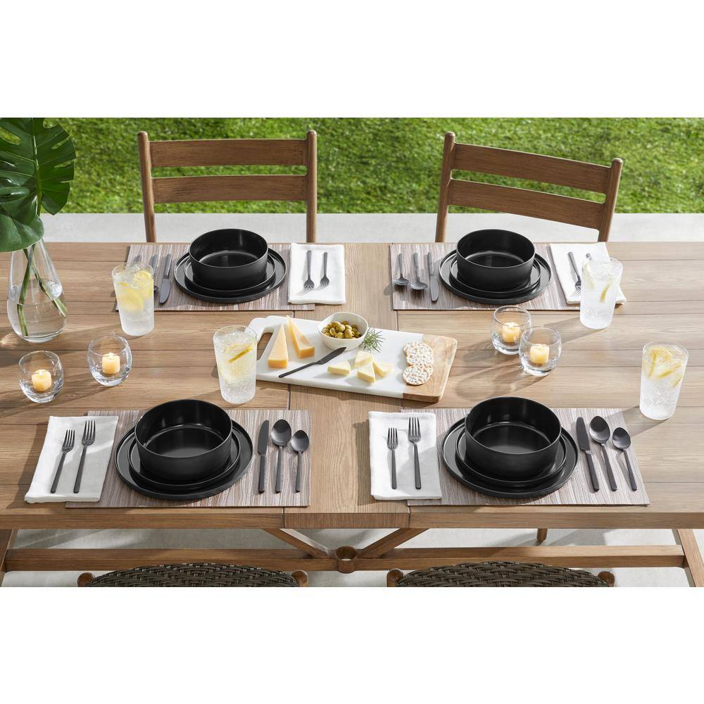 Home Decorators Collection Trenblay Melamine Salad Plates in Charcoal Black (Set of 6) TPL1085MSBLK