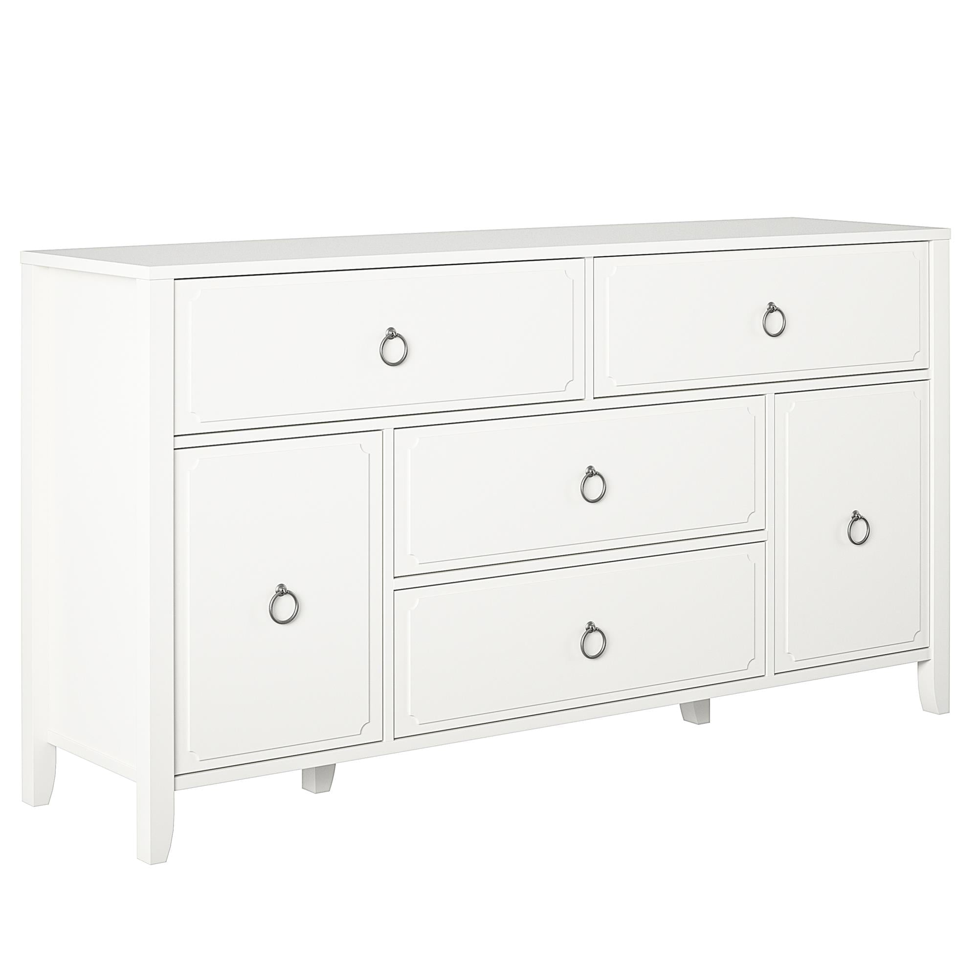 Novogratz Her Majesty 4 Drawer/2 Door Wide Dresser, Soft White