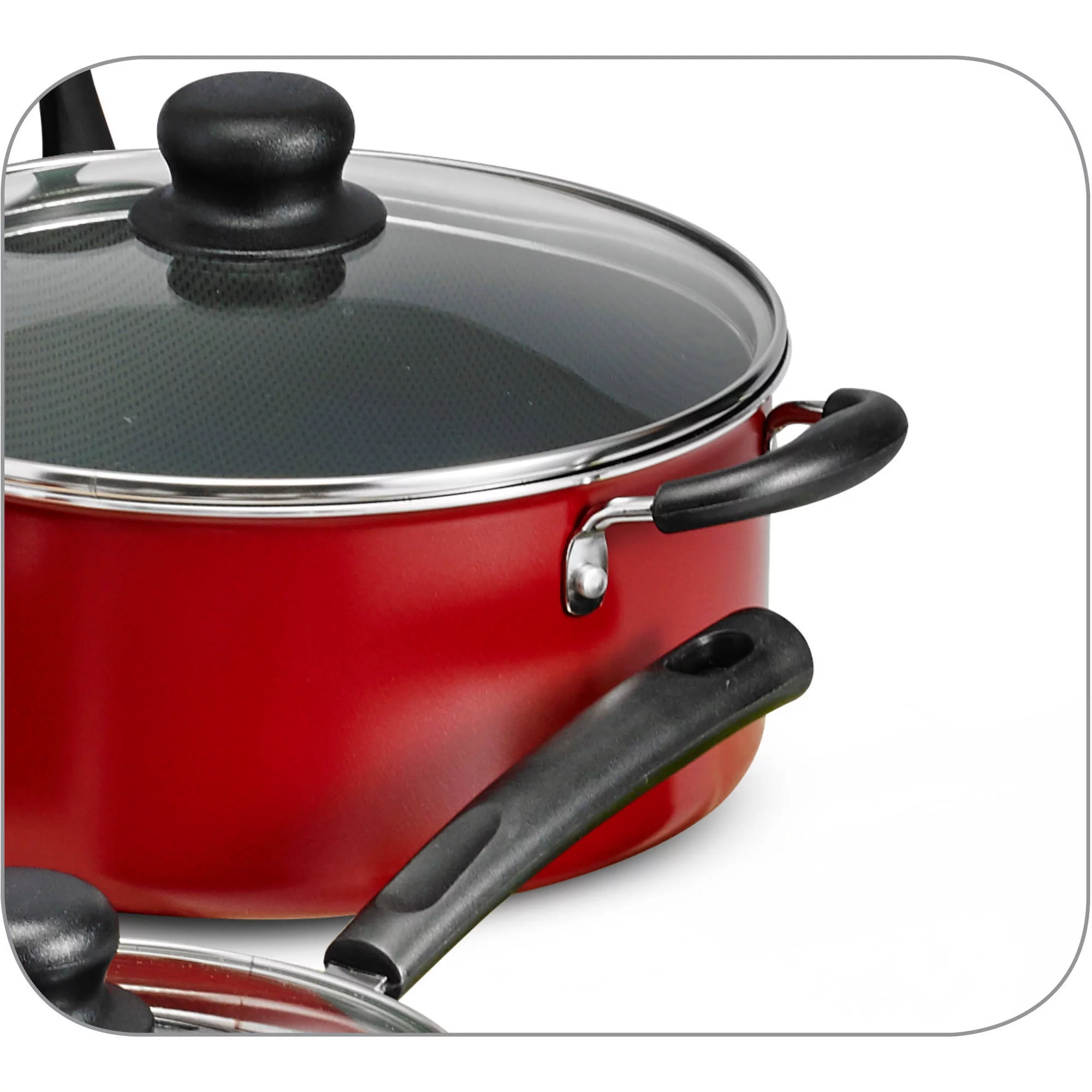 Tramontina Primaware 18 Piece Non-stick Cookware Set， Red