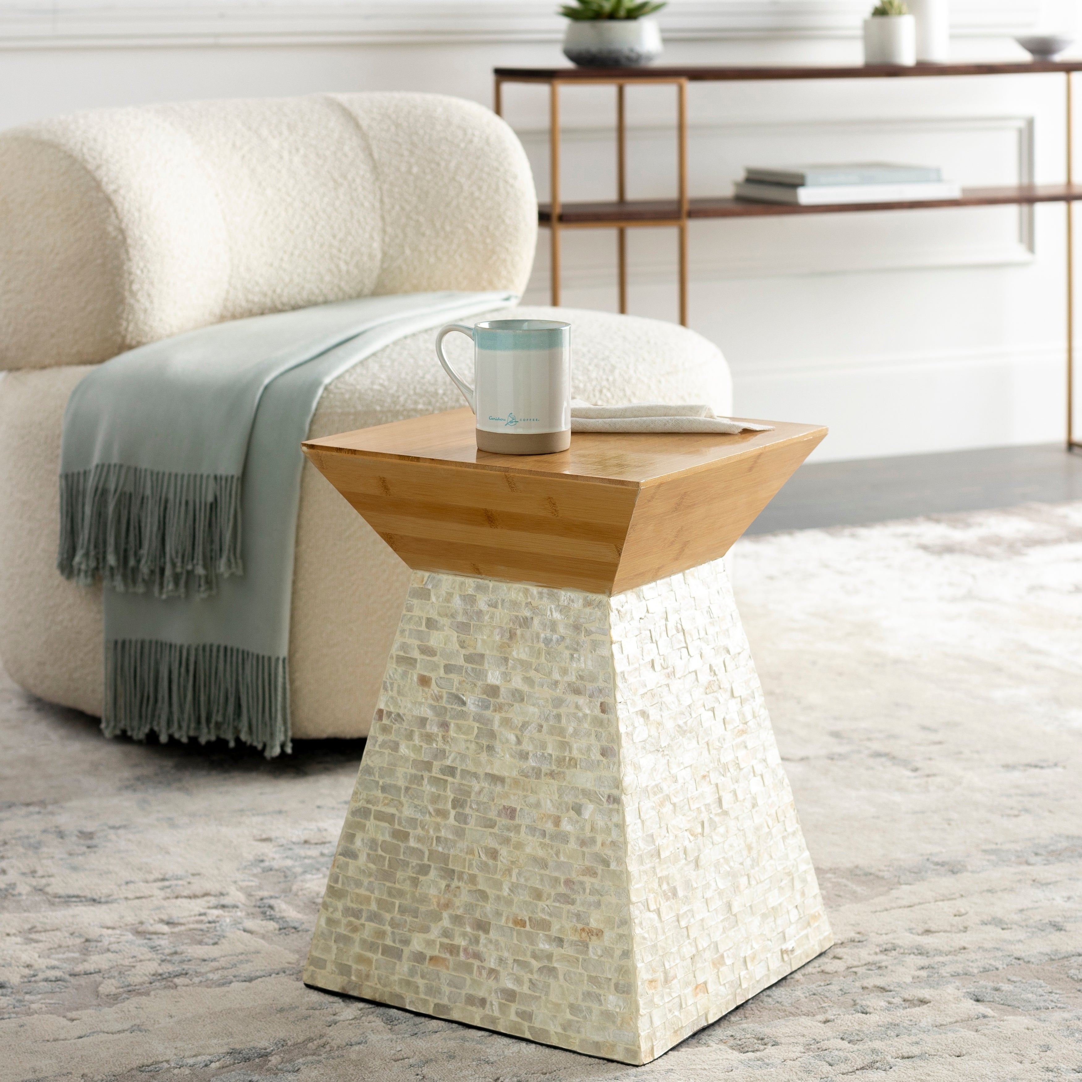 Artistic Weavers Ramses Shell and Bamboo 19-inch End Table - 19