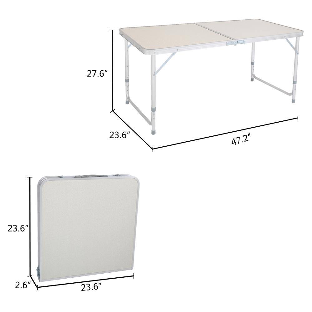 Winado 28 in. H Rectangle Plastic Folding Portable Outdoor Picnic Table 457603070556