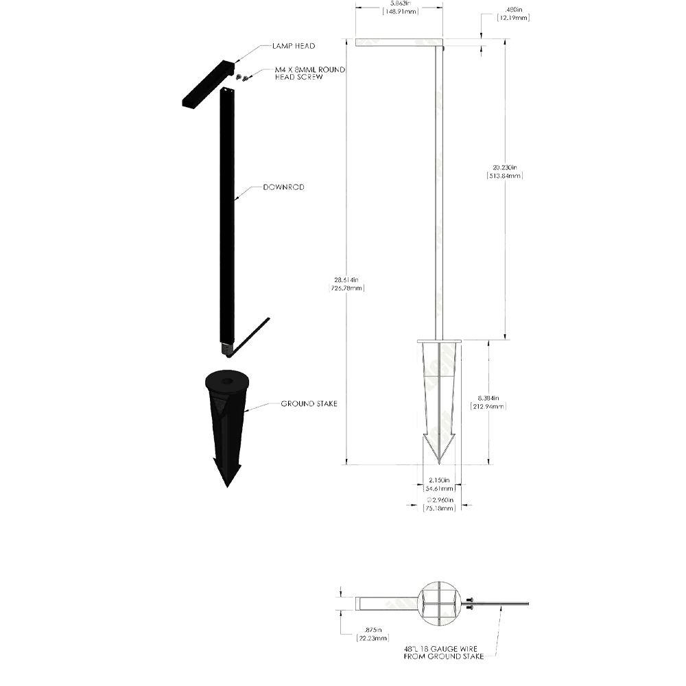 CDPA57 Low Voltage Aluminum LED Rectangular Bollard Path Light