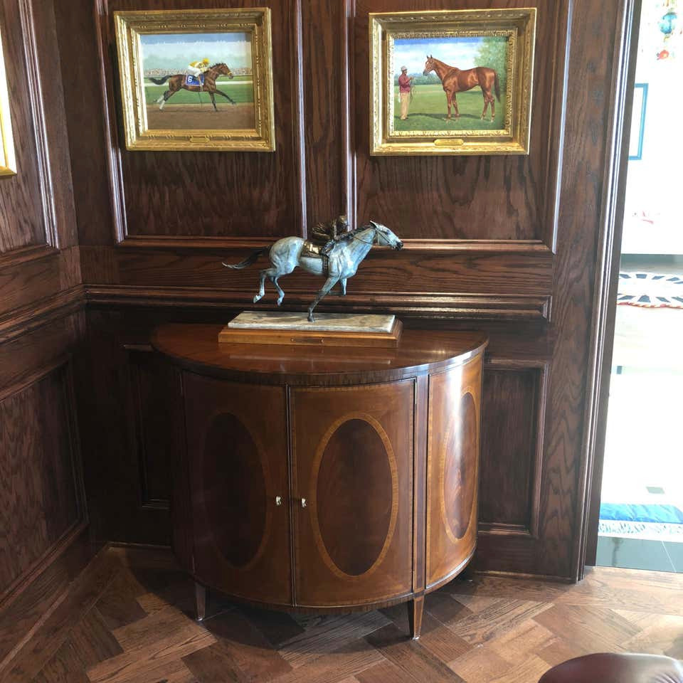 Hepplewhite Mahogany Demilune Cabinet by Leighton Hall   Traditional   Accent Chests And Cabinets   by Leighton Hall Furniture  Houzz