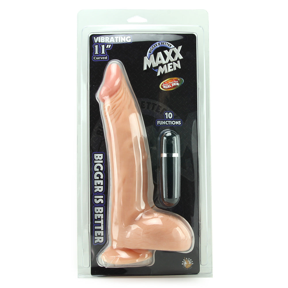 Maxx Men Vibrating 11 Inch Curved Dildo