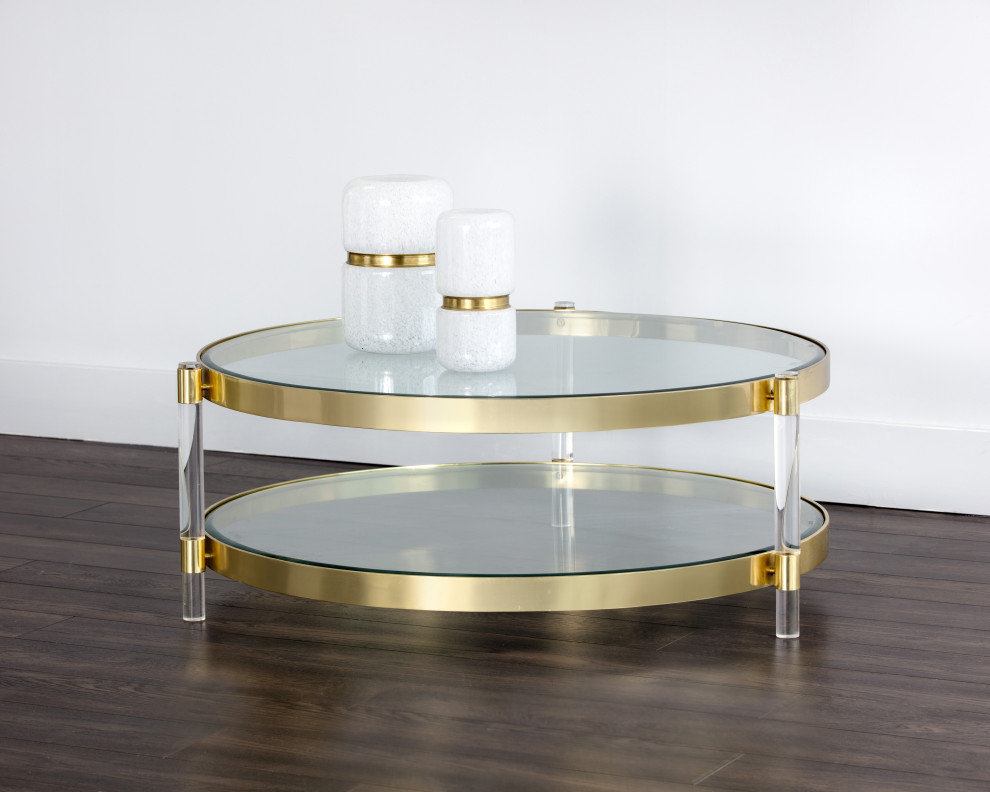 York Coffee Table  Brass   Contemporary   Coffee Tables   by Sunpan Modern Home  Houzz