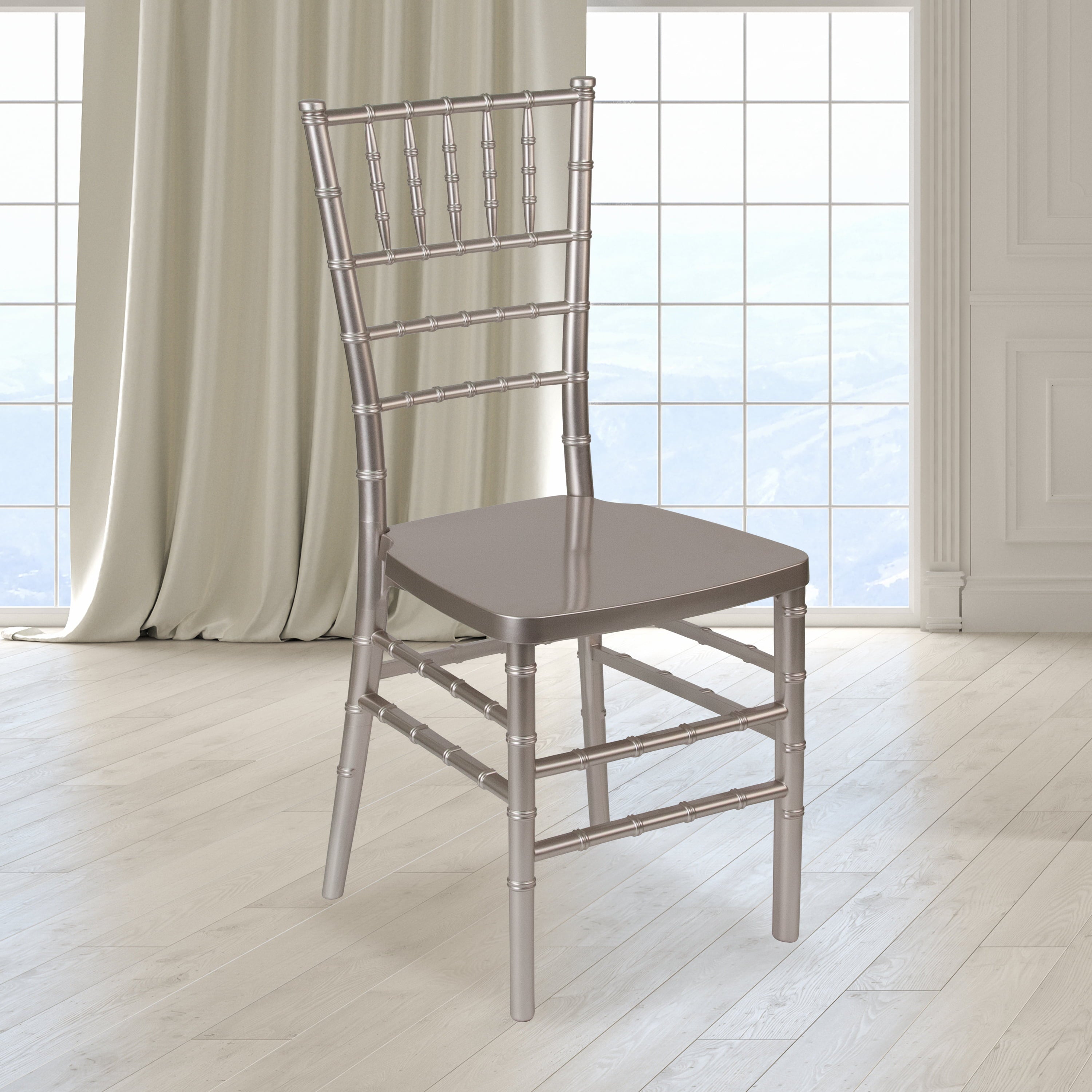 Flash Furniture HERCULES PREMIUM Series Pewter Resin Stacking Chiavari Chair