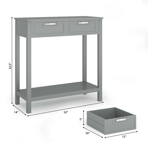 Costway Accent Console Table Entryway Sofa Foyer Table Storage Shelf W 2 Drawers