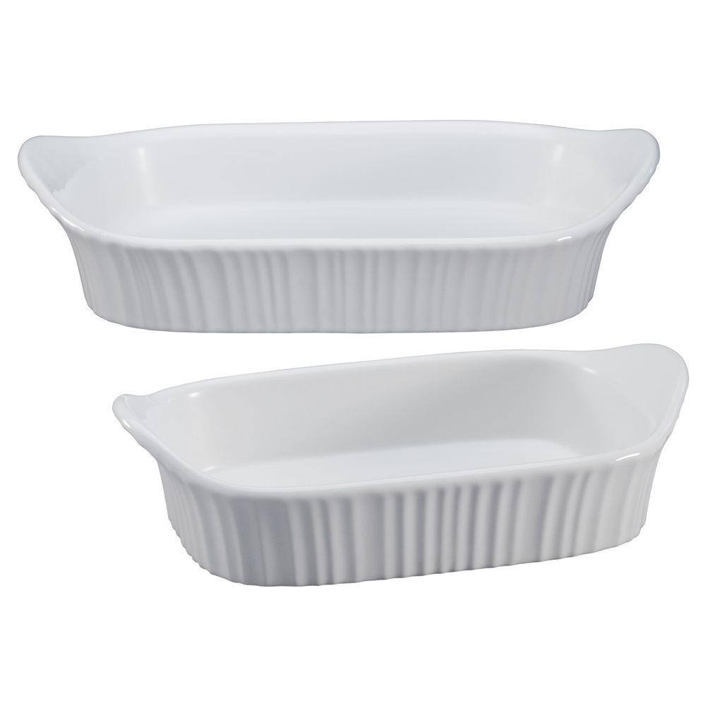 Corningware French White 2-Piece Ceramic Bakeware Set 1115855