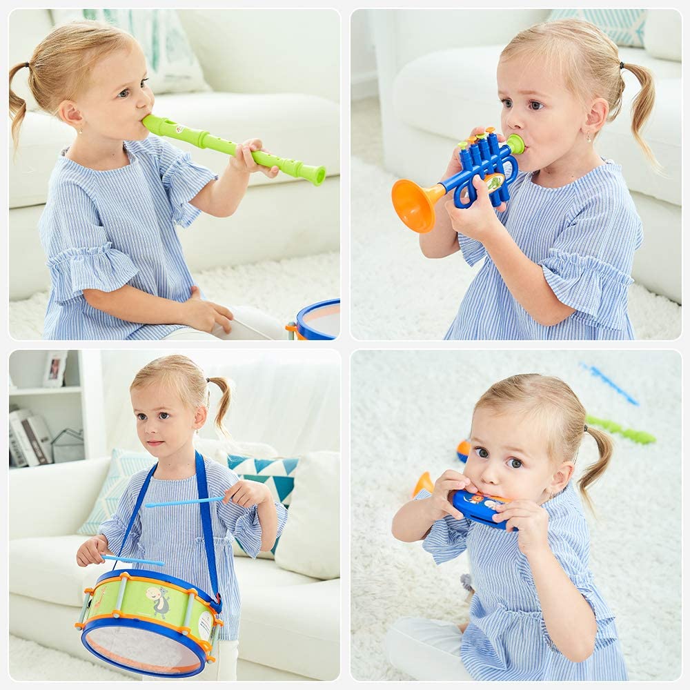 iPlay， iLearn Toddler Musical Instruments Toys， Kids Drum Set