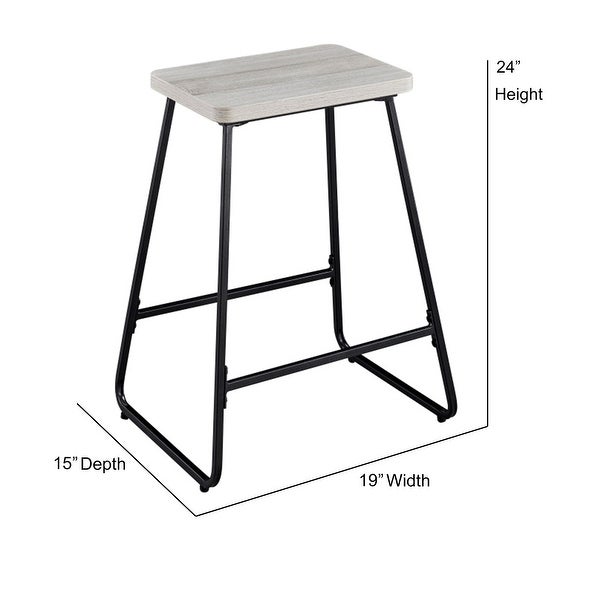 Carbon Loft Callen Weathered Driftwood Counter Stool - Set of 2