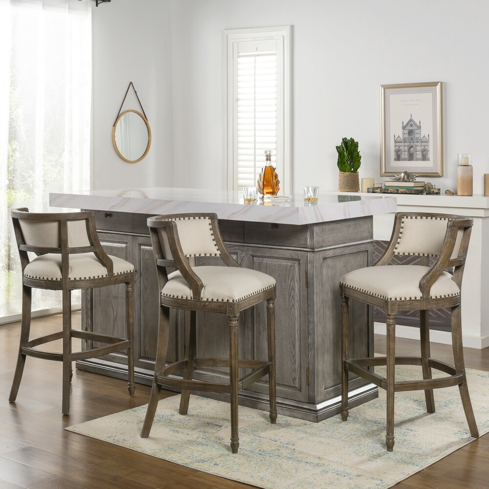 Paris Farmhouse Counter and Bar Stool with Backrest