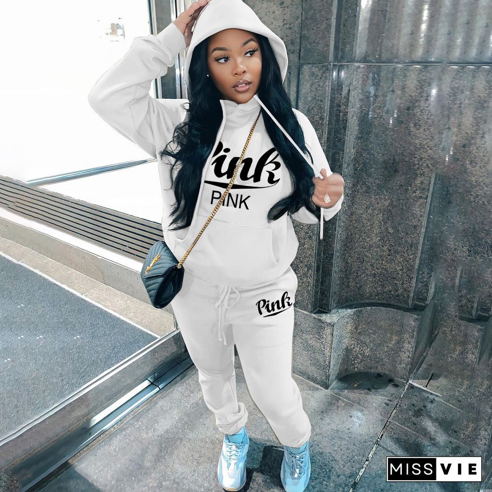 Thick Fleece Hoodies Sweatshirt and Pants Suits