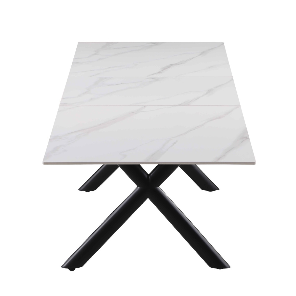 Somette Kortona Extendable Sintered Stone Dining Table