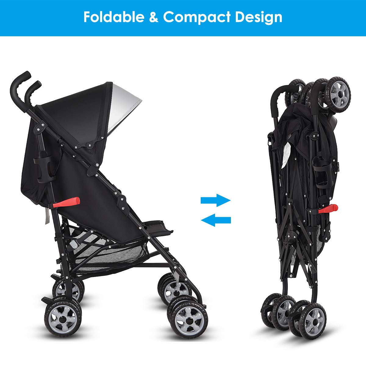 BABY JOY Lightweight Stroller, Aluminum Baby Umbrella Convenience Stroller