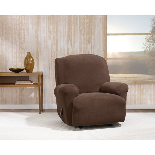 Stretch Morgan 1-Piece Recliner Furniture Cover, Chocolate