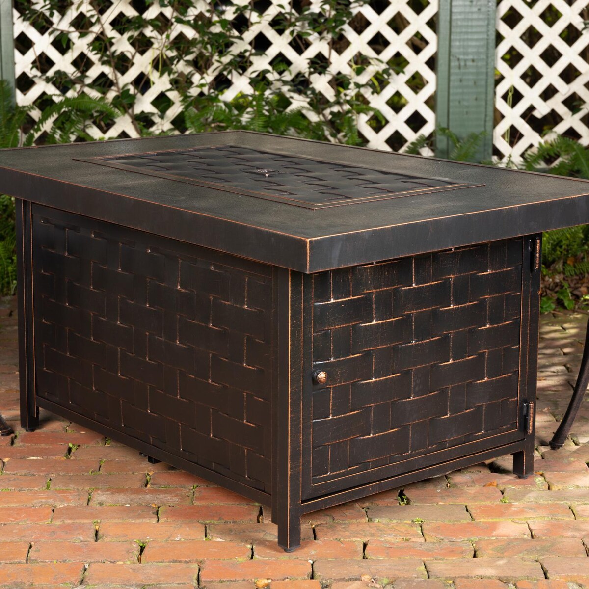 Ultimate Patio Magnolia Way 48-Inch Rectangular Aluminum Propane Fire Pit Table