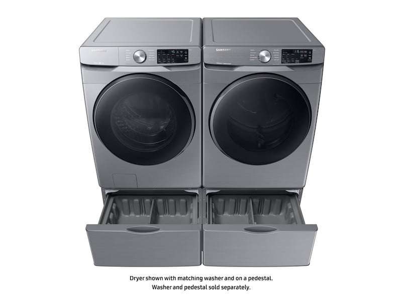 Samsung DVE45R6100P 7.5 Cu. Ft. Electric Dryer With Steam Sanitize+ In Platinum