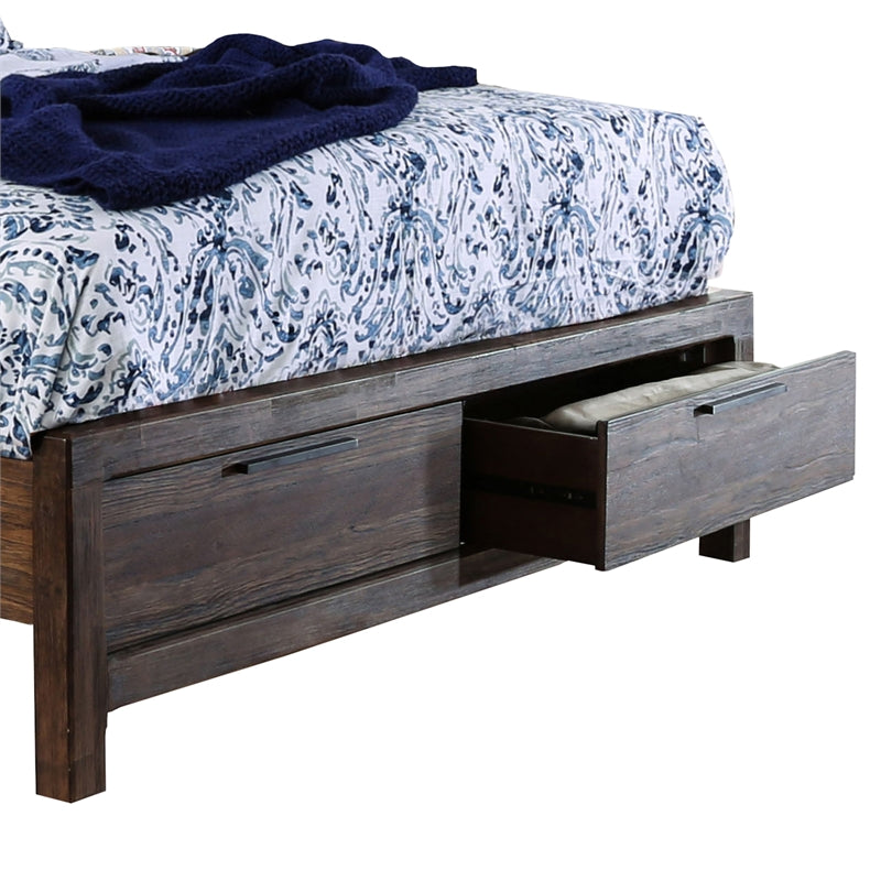 Furniture of America Bickson Wood Cal King Storage Bed in Rustic Natural Tone