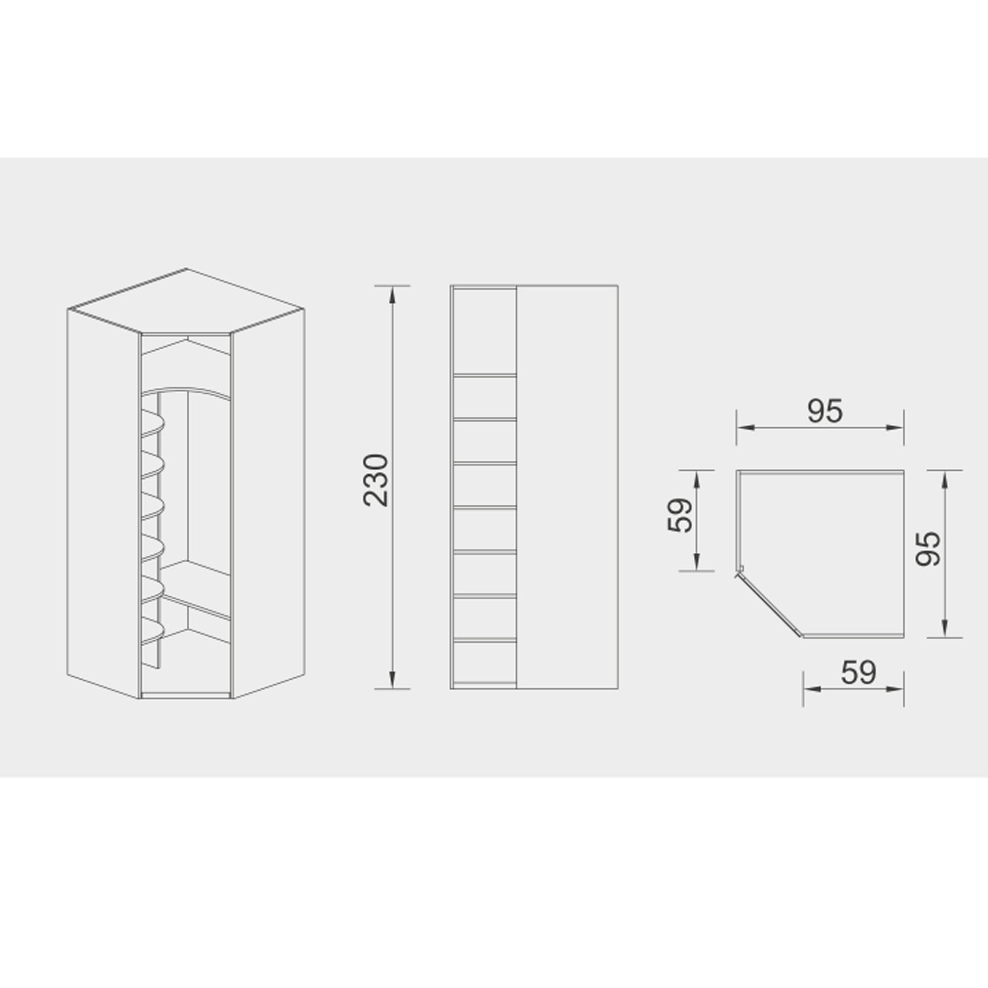 Puzzle Corner Module Cabinet With Led Puzzle-Corner