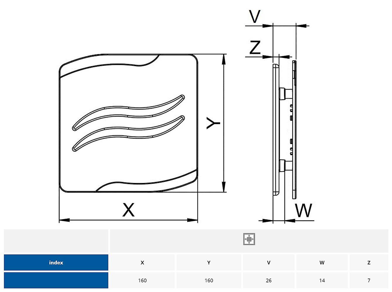 100mm Extractor Fan S-LINE Front Panel Wall Ceiling Ventilation