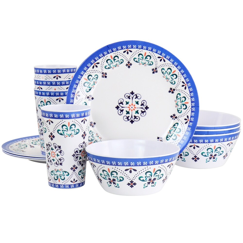 12 Piece Melamine Dinnerware Set   12 Piece