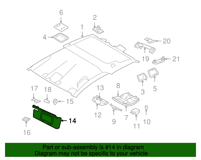 Genuine OE Volvo Sun-Visor - 39814818