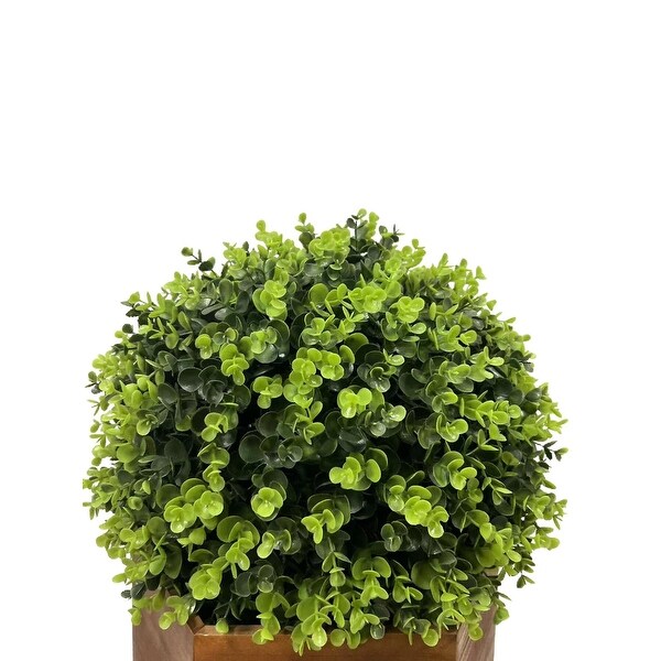 24 Ball Topiary in Redwood Pot，Artificial Faux Plant for indoor and outdoor