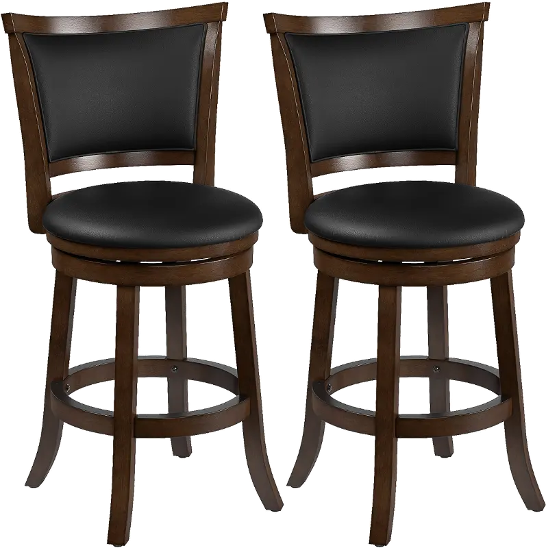 Woodgrove Black Swivel Counter Height Stool， Set of 2