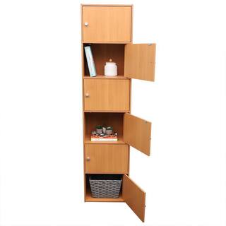 Home Basics 16 in. x 59 in. Natural Cube Organizer with Doors HDC75307