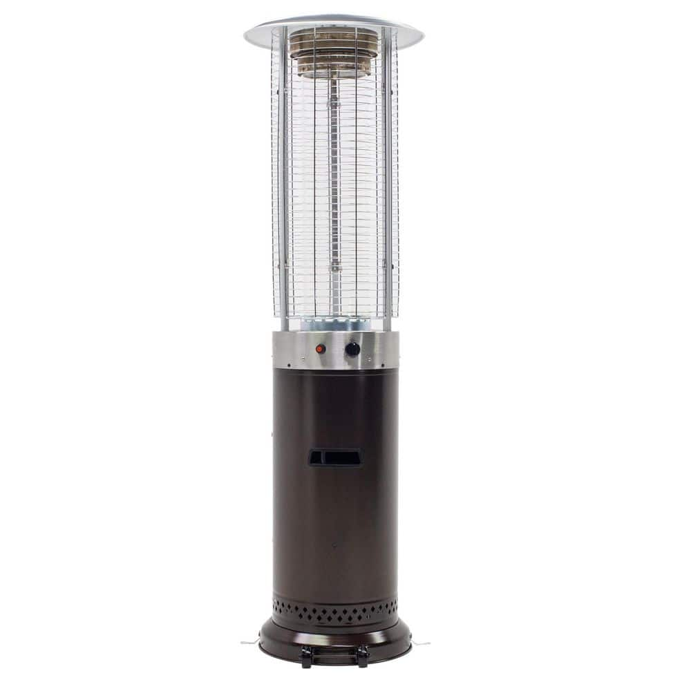 HotShot 46,000 BTU Bronze Rapid Induction Patio Heater with Large Flame Glass Tube 52354