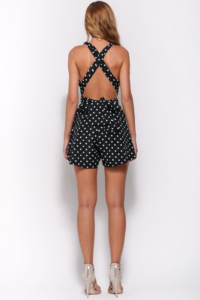 Hear Me Whistle Romper Black