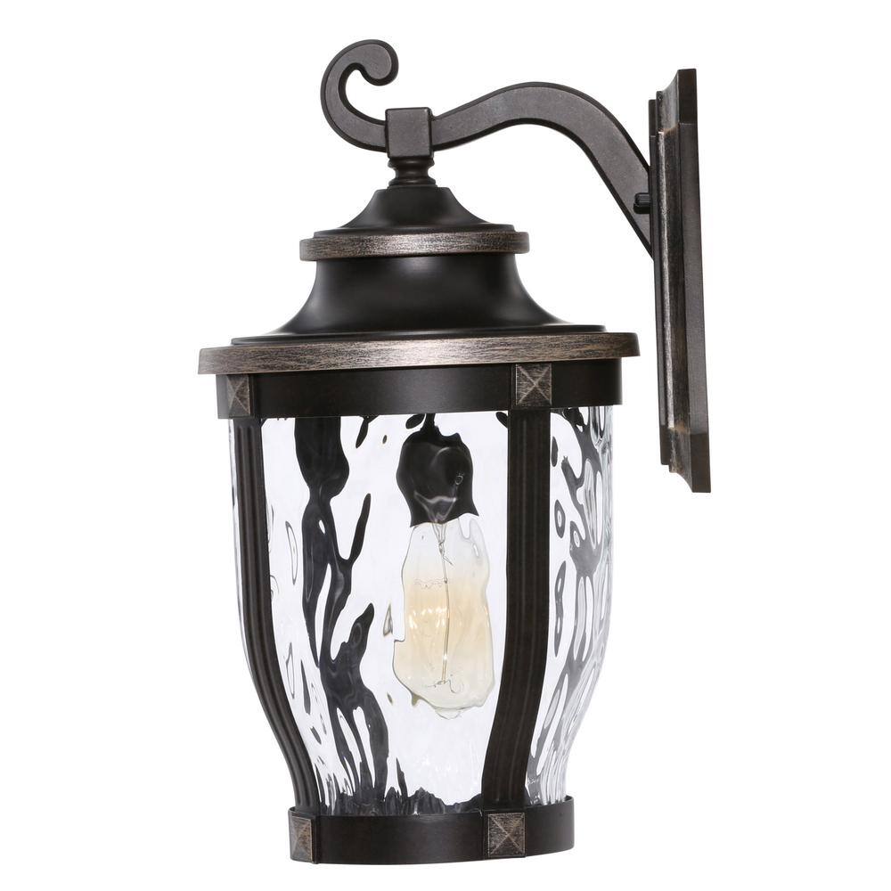 Home Decorators Collection McCarthy 1-Light Bronze Outdoor Wall Lantern Sconce 23443