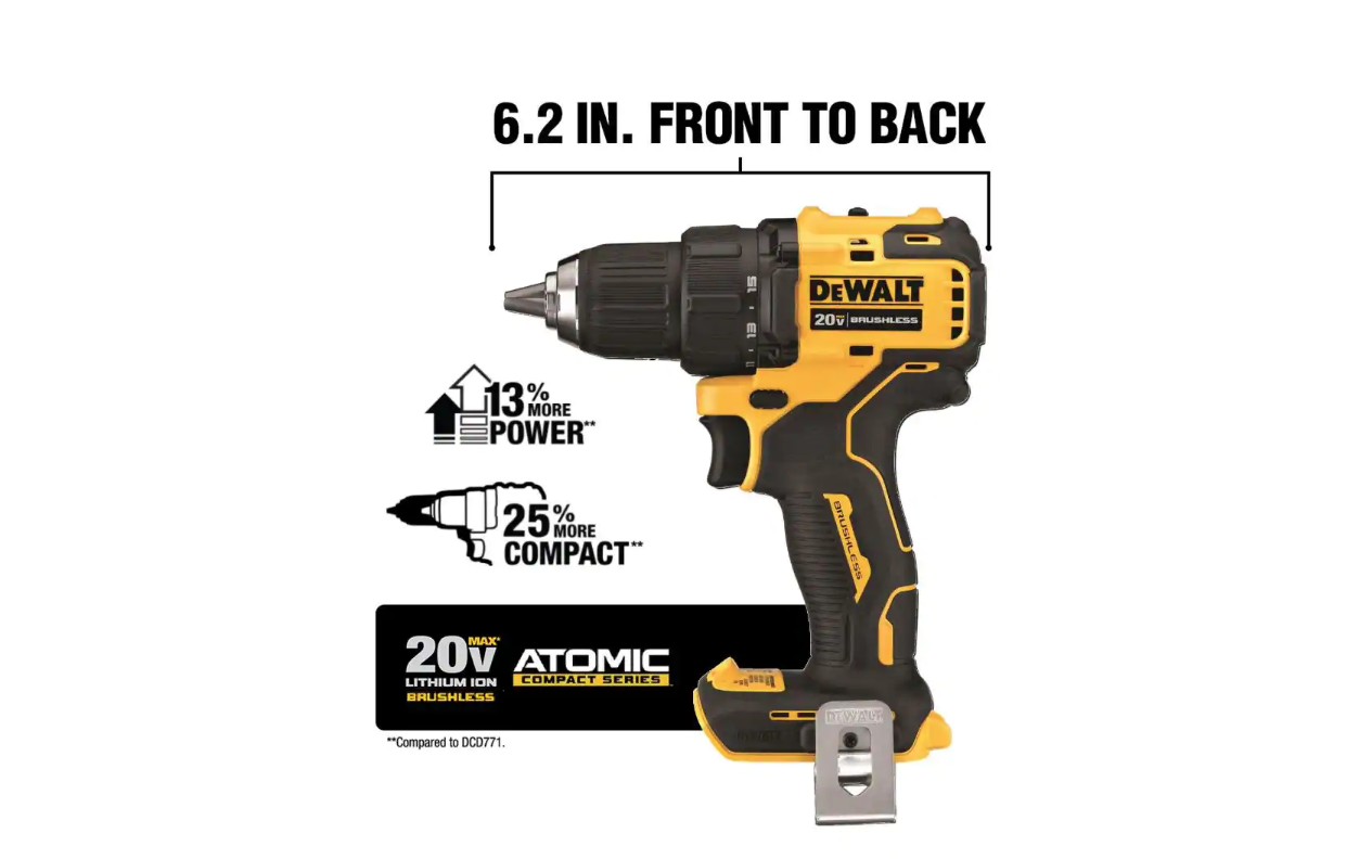 DEWALT DCD708B ATOMIC 20-Volt MAX Cordless Brushless Compact 1/2 in. Drill/Driver (Tool-Only)