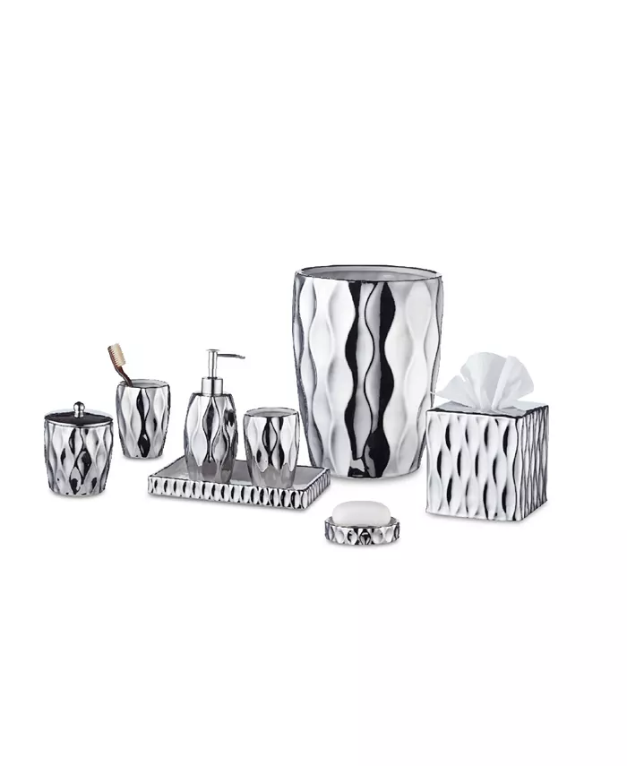 Roselli Trading Company Silver Wave Tissue Cover Box