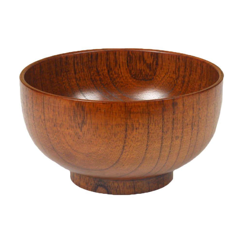 1pc Delicate Wooden Bowl Japanese Style Wooden Bowl Food Container Tableware