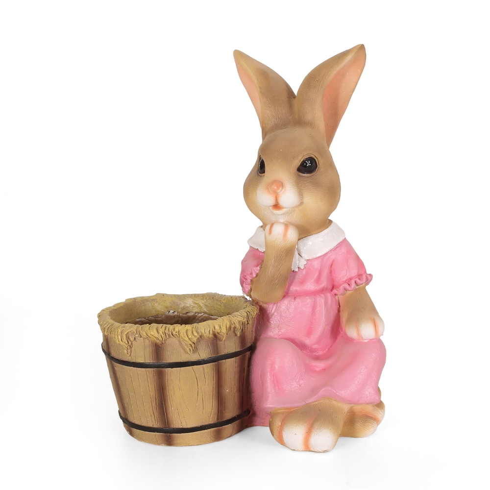 Kuhrs Outdoor Decorative Rabbit Planter by Christopher Knight Home   15.00\