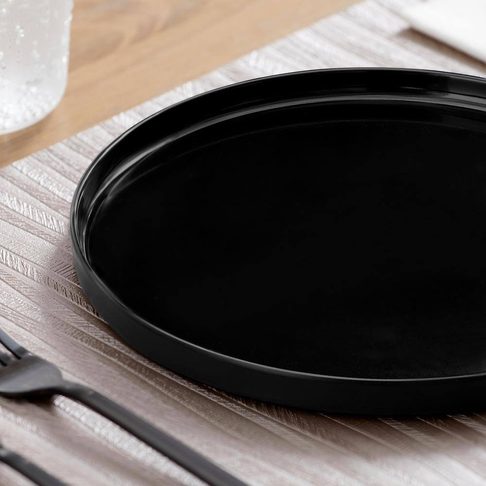 Home Decorators Collection Trenblay Melamine Salad Plates in Charcoal Black (Set of 6) TPL1085MSBLK