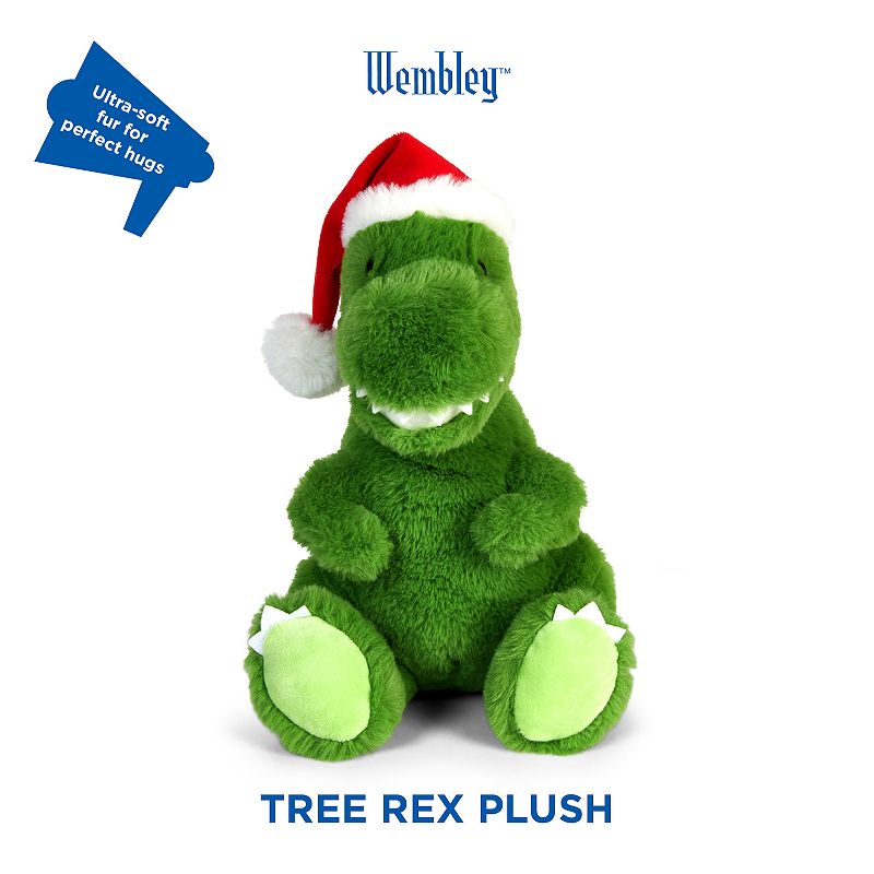 Wembley 9 Toy Plush T-Rex with Holiday Hat