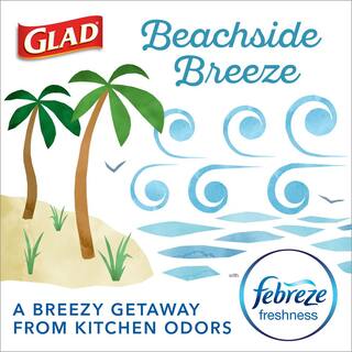 Glad 4 Gal. OdorShield Febreze Beachside Breeze Small Drawstring Trash Bags (34-Count) 1258779121