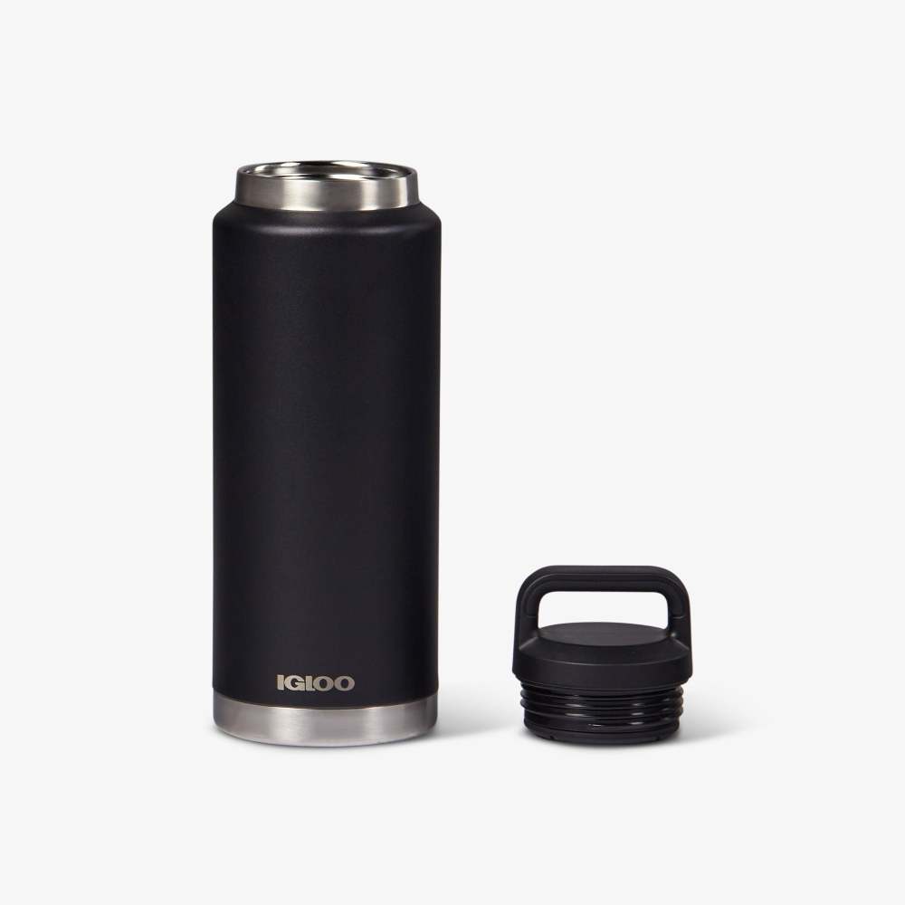 Igloo Bottle Reusable Hot/Cold Stainless Steel Black 36oz ;