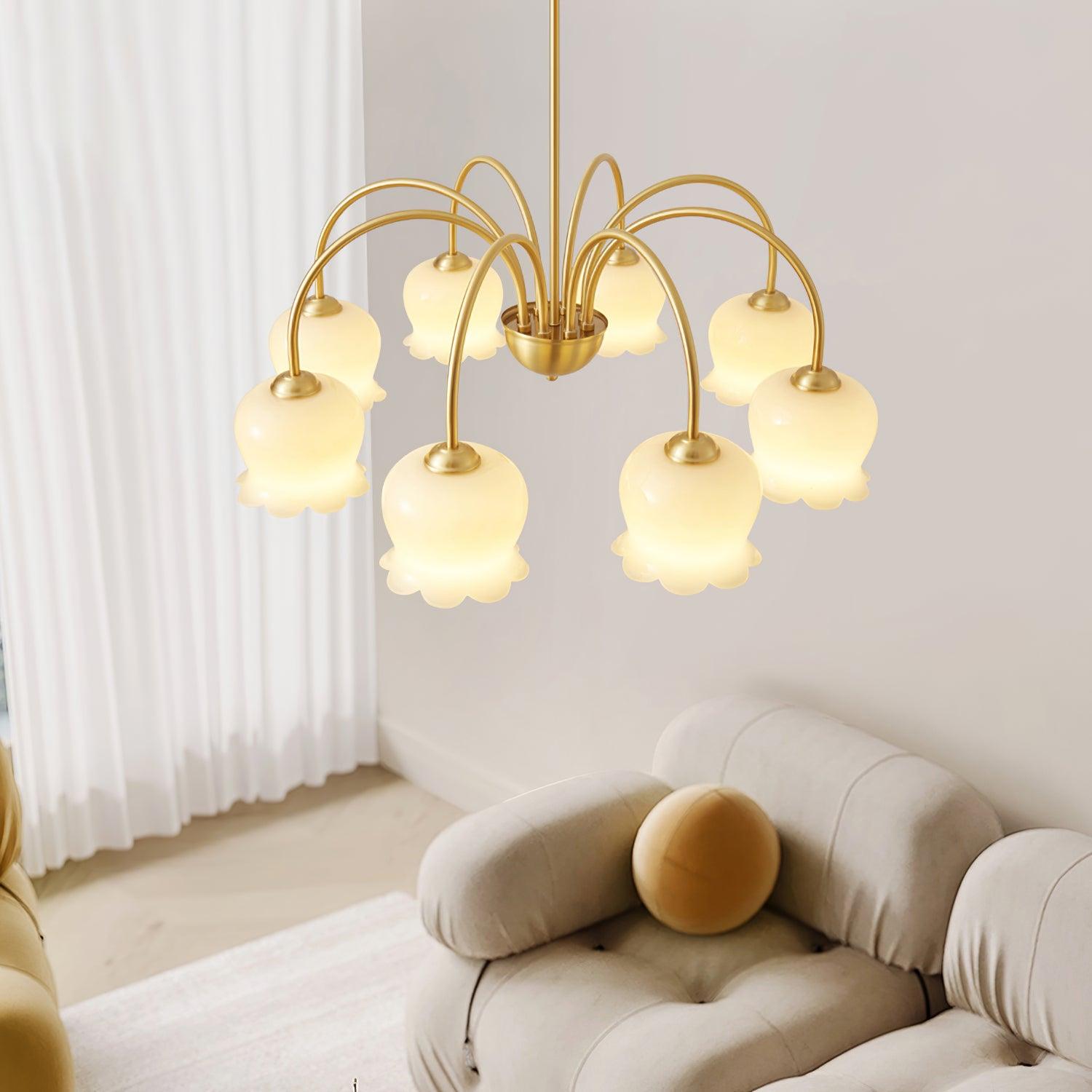 Orchids Brass Chandelier