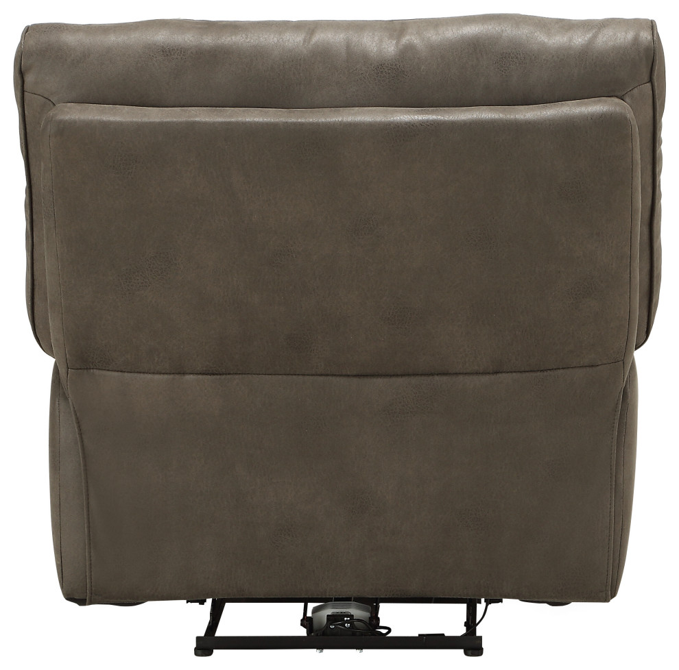 ACME Harumi Recliner  Power Motion  Gray Leather Aire   Contemporary   Recliner Chairs   by Kolibri Decor  Houzz