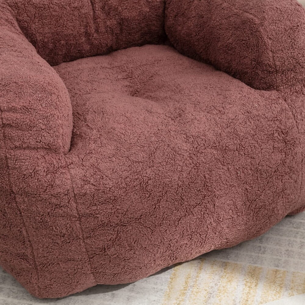 Lazy Sofa Teddy Fabric Bean Bag Chairs for Adults   Kids  Modern Accent Chair Ultra Soft